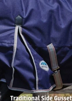 Weatherbeeta ComFiTec Essential Combo Lite Plus Turnout Rug - Navy/Silver/Red -Equi Guard Horse Shop 1traditionalsidegusset