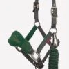 LeMieux Vogue Fleece Headcollar & Leadrope Set - Hunter Green/Grey