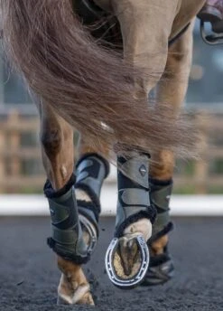 LeMieux Fleece Brushing Boots - Oak -Equi Guard Horse Shop lmfleecebootoak6rdy