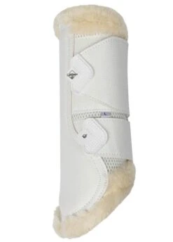 LeMieux Fleece Edged Mesh Brushing Boots - White/Natural 6 LeMieux Fleece Edged Mesh Brushing Boots - White/Natural -Equi Guard Horse Shop lmfleeceedgedbootwhite3rdy