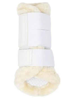 LeMieux Fleece Edged Mesh Brushing Boots - White/Natural 7 LeMieux Fleece Edged Mesh Brushing Boots - White/Natural -Equi Guard Horse Shop lmfleeceedgedbootwhite4rdy
