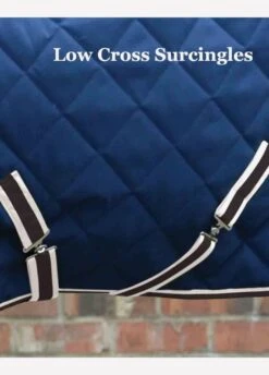 Weatherbeeta ComFiTec Diamond Quilt Detach A Neck Medium Stable Rug - Blue/Charc/White -Equi Guard Horse Shop lowcrosssircingles