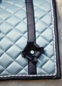 PS Of Sweden Bow Dressage Saddle Pad - Aqua -Equi Guard Horse Shop psdresspadaquabow3rdy