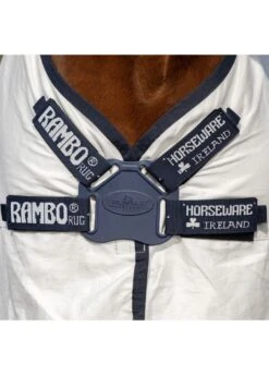 Rambo Natura Summer Sheet - White/Navy -Equi Guard Horse Shop rambonatura2rdy