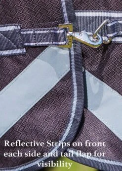 Weatherbeeta ComFiTec Plus Dynamic Combo Medium Turnout - Purple/Black -Equi Guard Horse Shop reflectivestrips 4