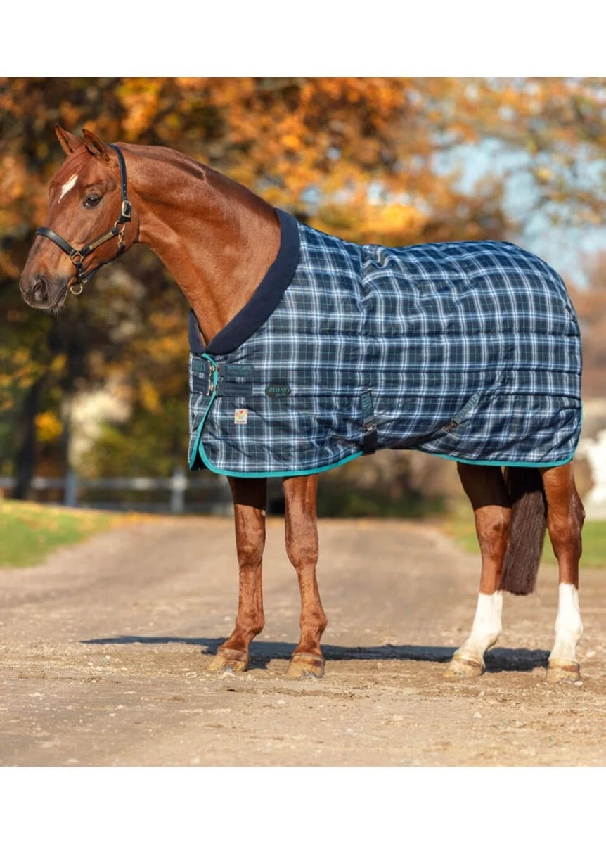 Rhino Original Stable Rug Heavy - Navy Check/Teal 1 Rhino Original Stable Rug Heavy - Navy Check/Teal