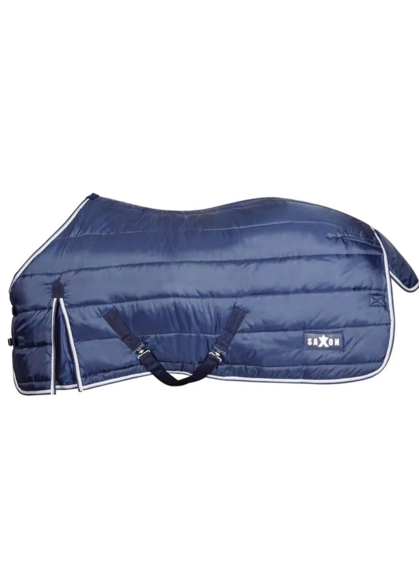 Saxon Channel Quilt Standard Neck Medium Stable - Navy/White 2 Saxon Channel Quilt Standard Neck Medium Stable - Navy/White - Image 2