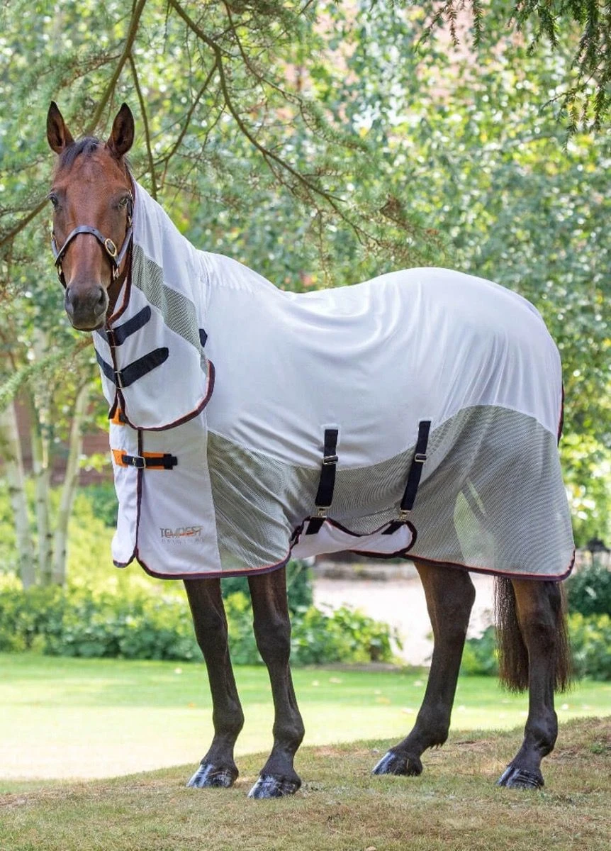 Shires Tempest Mesh Combo Fly Rug - White 1 Shires Tempest Mesh Combo Fly Rug - White