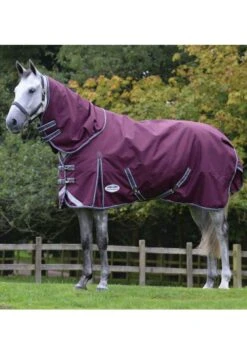 Equi Guard Horse Shop 17 Weatherbeeta ComFITec Plus Dynamic II Detach-A-Neck Lite - Maroon/Grey/White